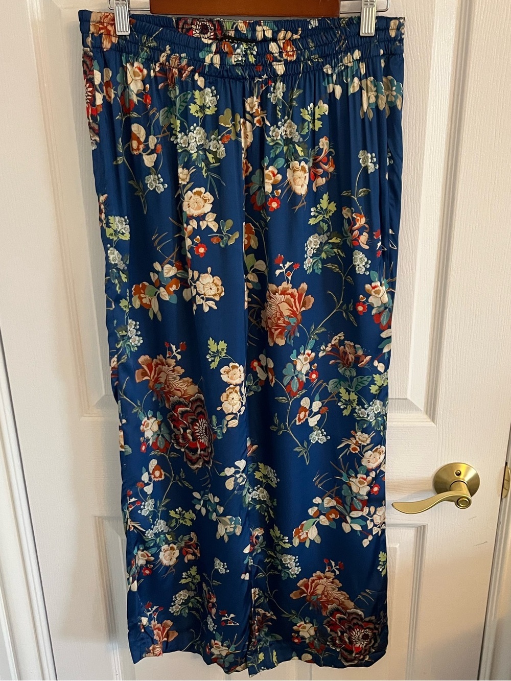 Zara Navy Blue Floral Maxi Skirt